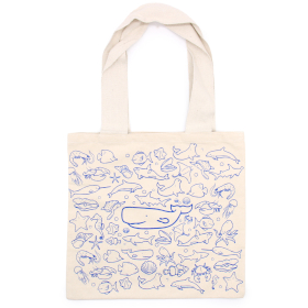 Big Cotton Shopping Bag - 38x42cm - Sea Life - 10oz