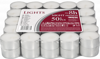 50x Unscented Tealight - 8h