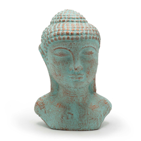 Tranquility Buddha Head  - Green Copper