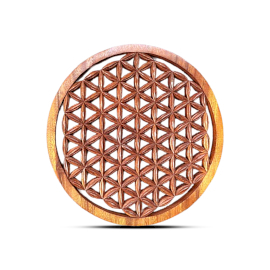 Round Decorative Wooden Flower of Life Panel 40cm