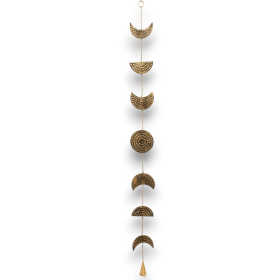 Indian Chimes - Brass Moon Phases Drop with Bell - 25cm