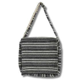 Soft Banjar Laptop Bag - Grey Strips