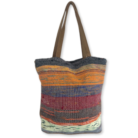 Recycled Big Rug Bag - Shades of Mushrooms