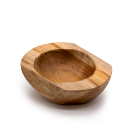 Medium Natural Shape Teakwood Bowl - 20x7cm