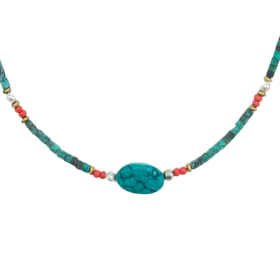 Nepalese Extra Fine Gem Necklace - Turquoise & Stone