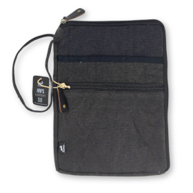 Stonewash Tablet Pouch - Charcoal - 21x29cm