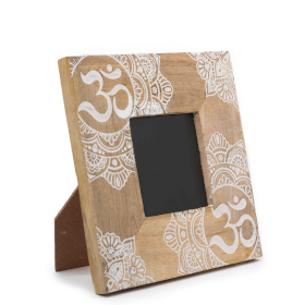 Small Mango Wood Picture Framel (for 10x15cm) 20x20x2cm - Mandala - White