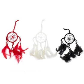 Bali Dreamcatcher - Small Round - Black/White/Red