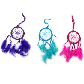 Bali Dreamcatcher - Small Round - Turq/Pink/Purp