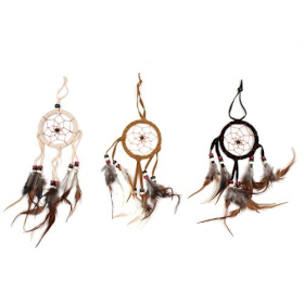 Bali Dreamcatcher - Small Round - Cream/Coffee/Choc