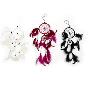 Bali Dreamcatcher - Medium Round - Black/White/Red