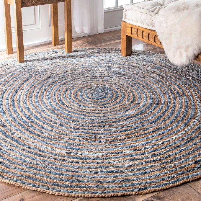 Round Jute and Recycled Cotton Rugs