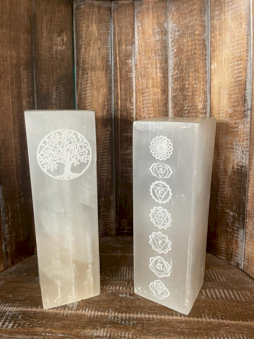 Selenite Block Lamp