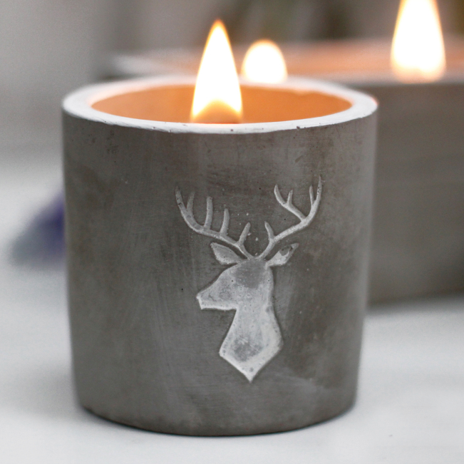 Concrete Wooden Wick Candles