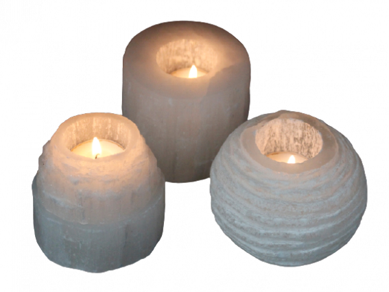 Selenite Candle Holders