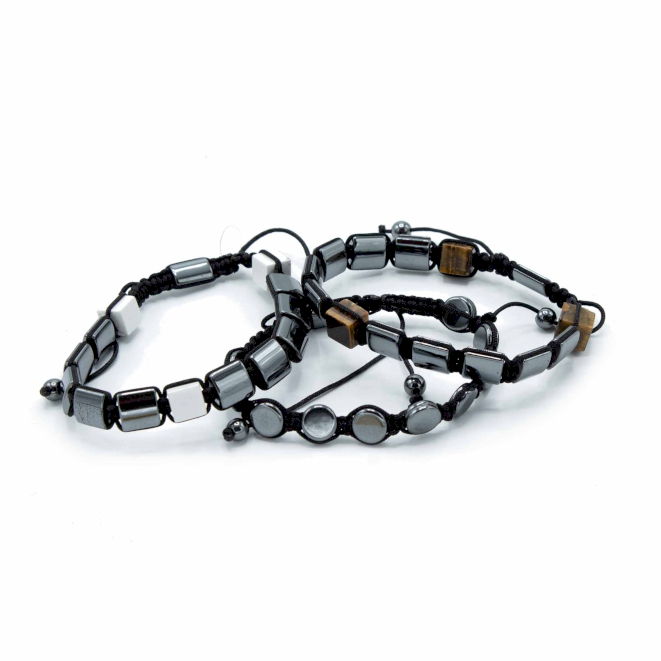 Magnetic Hematite Shambala Bracelet