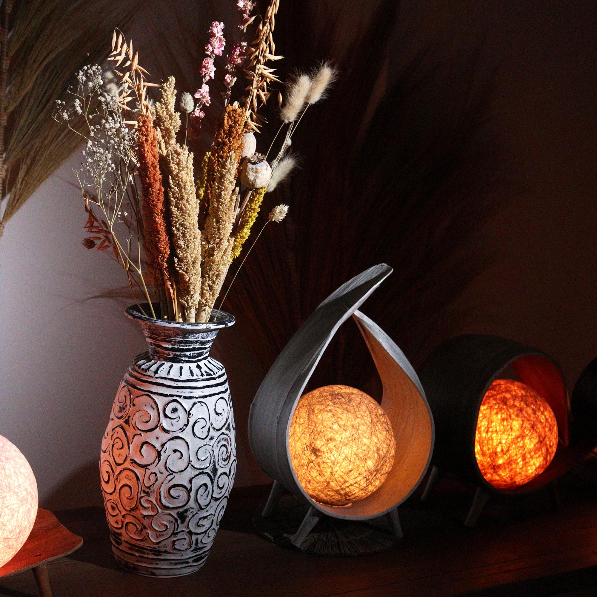 Natural Coconut Leaf Lamps