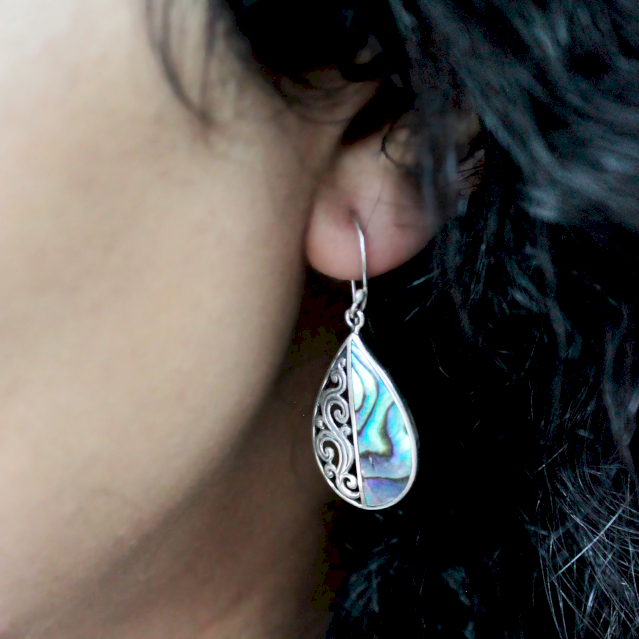 Shell & Silver Earrings