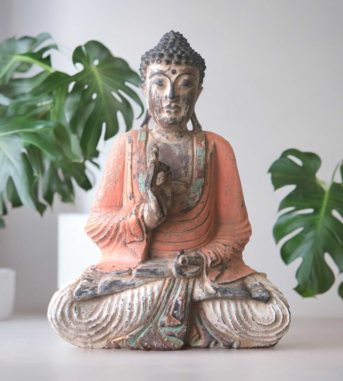 Vintage Hand Carved Buddha Statues